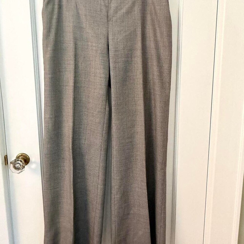 Hobbs London gray wide leg pants with subtle checkered pattern, size 14 #wideleg